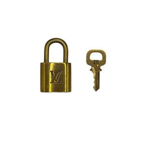 Authentic Louis Vuitton Gold Brass Padlock & Key Number 318